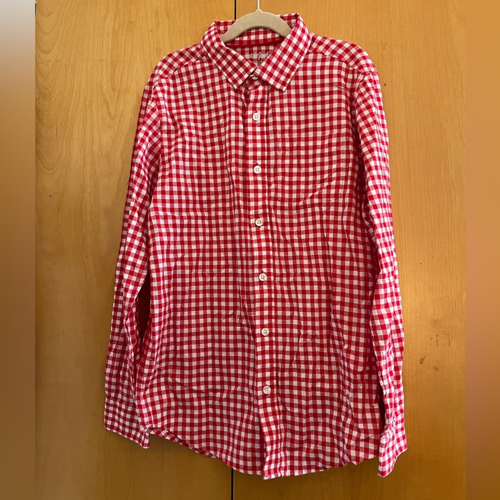 Cat & Jack Red Gingham Button Down